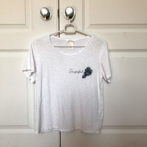 H&M white shirt in jersey with motif